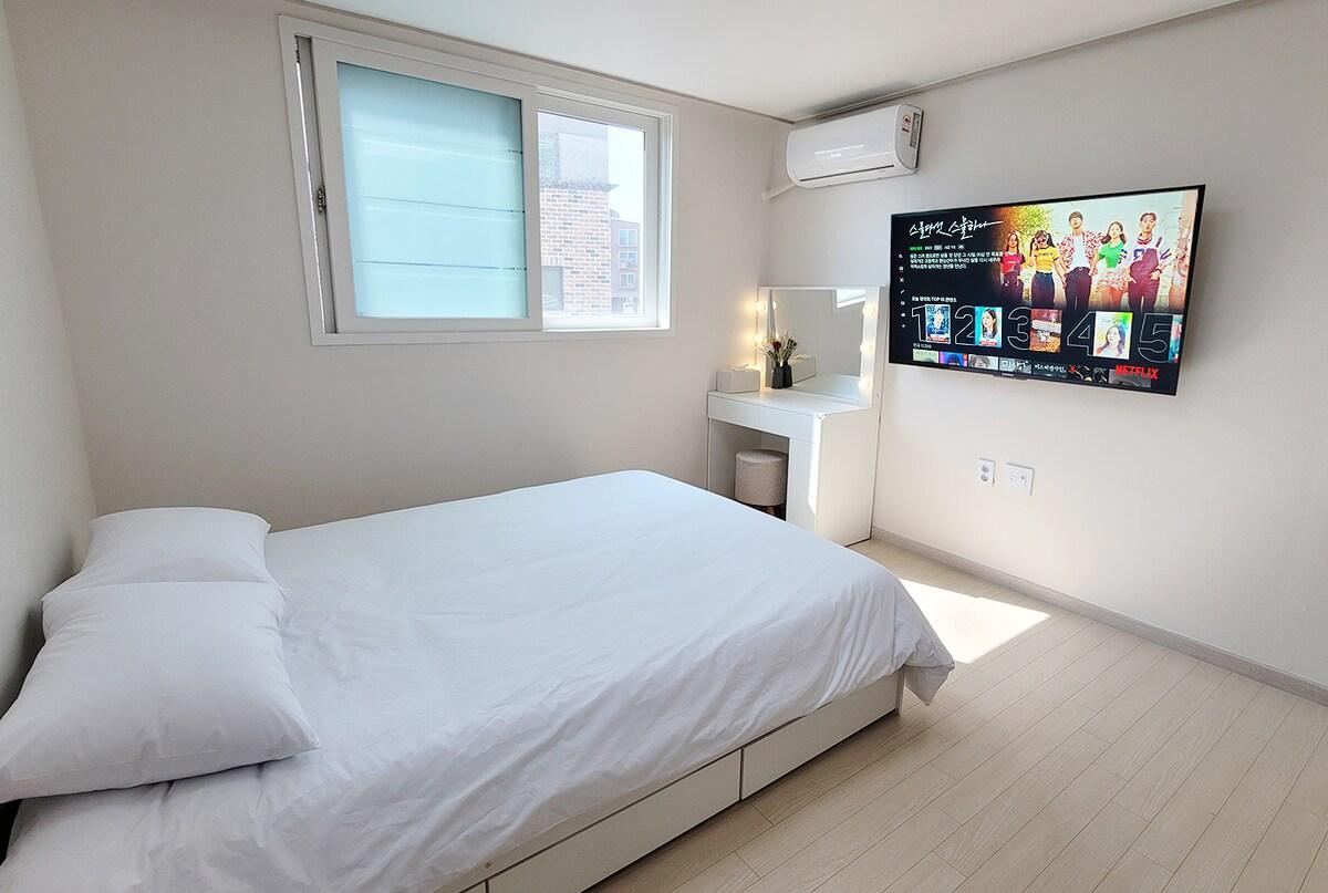 신평면의 빌라 (82m², 침실 3개, 프라이빗 욕실 2개) (C 【당진 삽교호 4~6인용 대형숙소】 무료주차 / 커피머신 / 넷플릭스 / 놀이동산)